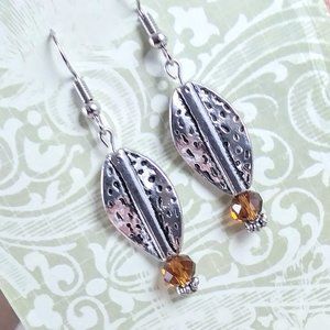 Autumn Crystal Leaf Earrings